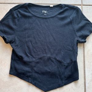 Pacsun Bandana Ribbed Short Sleeve Shirt - Black